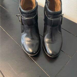 Clarks Black Ankle Boots with Buckle